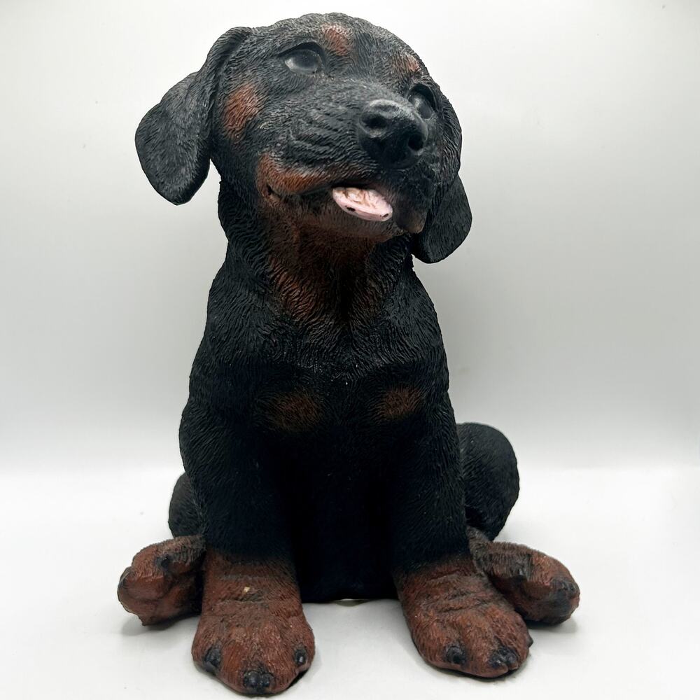 1994 Castagna ROTTWEILER Puppy Dog Resin 9"H Statue Made in Italy Vintage